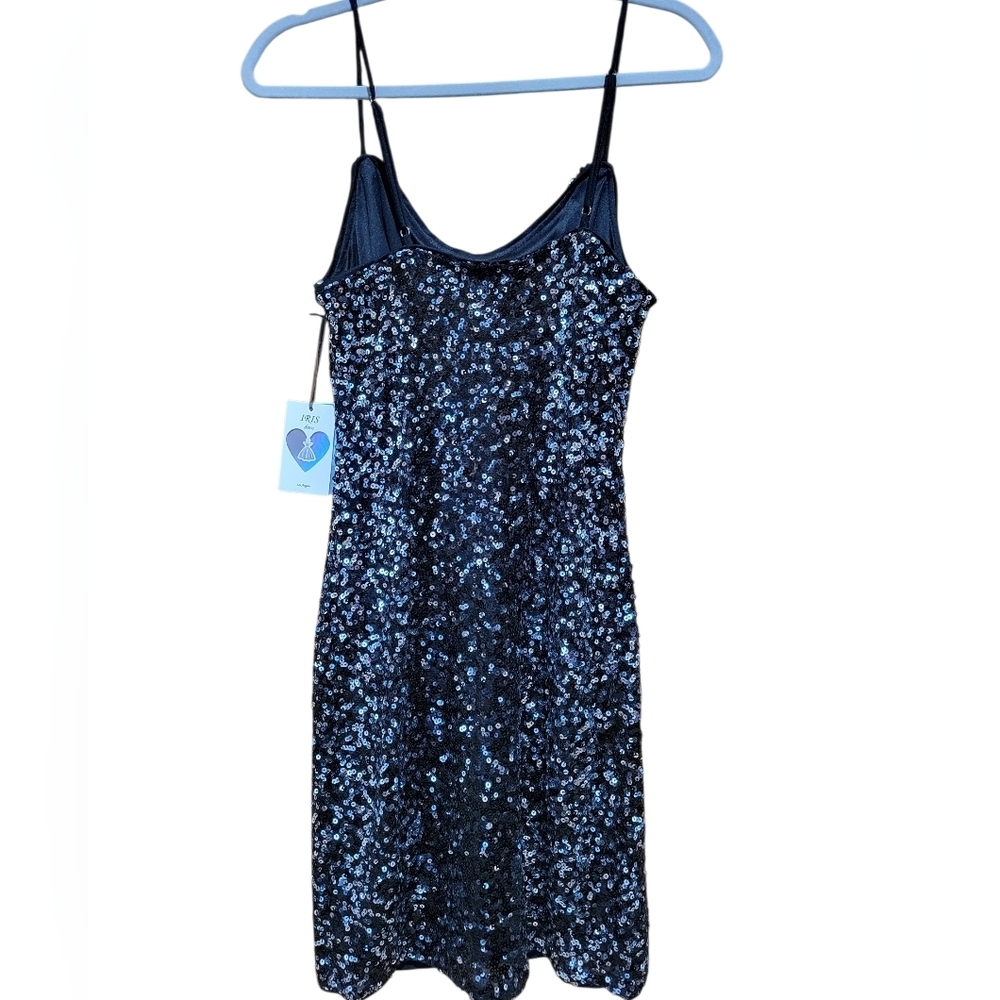 Iris Sparkling Blue Sequin Mini Dress - Picture 2 of 12
